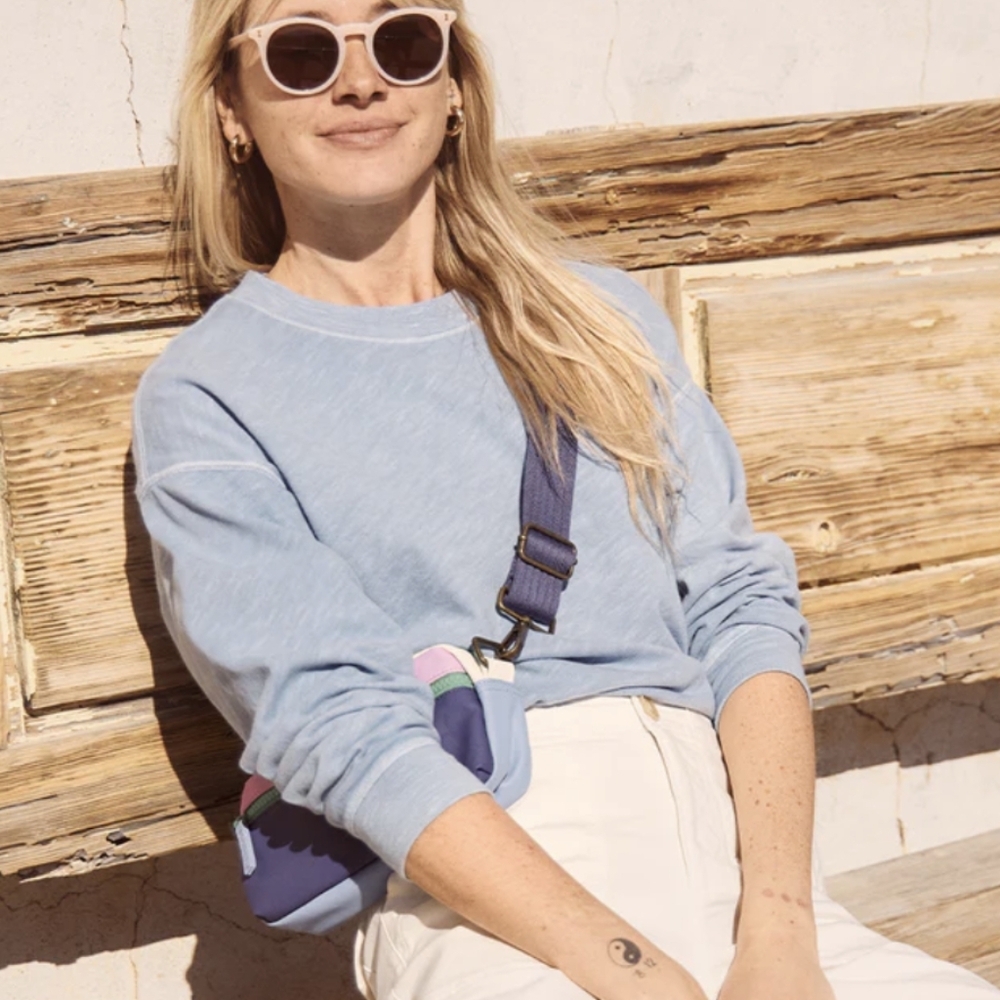 Marine Layer Sadie Vintage Slub Longsleeve Blue Women's XL - Picture 6 of 11